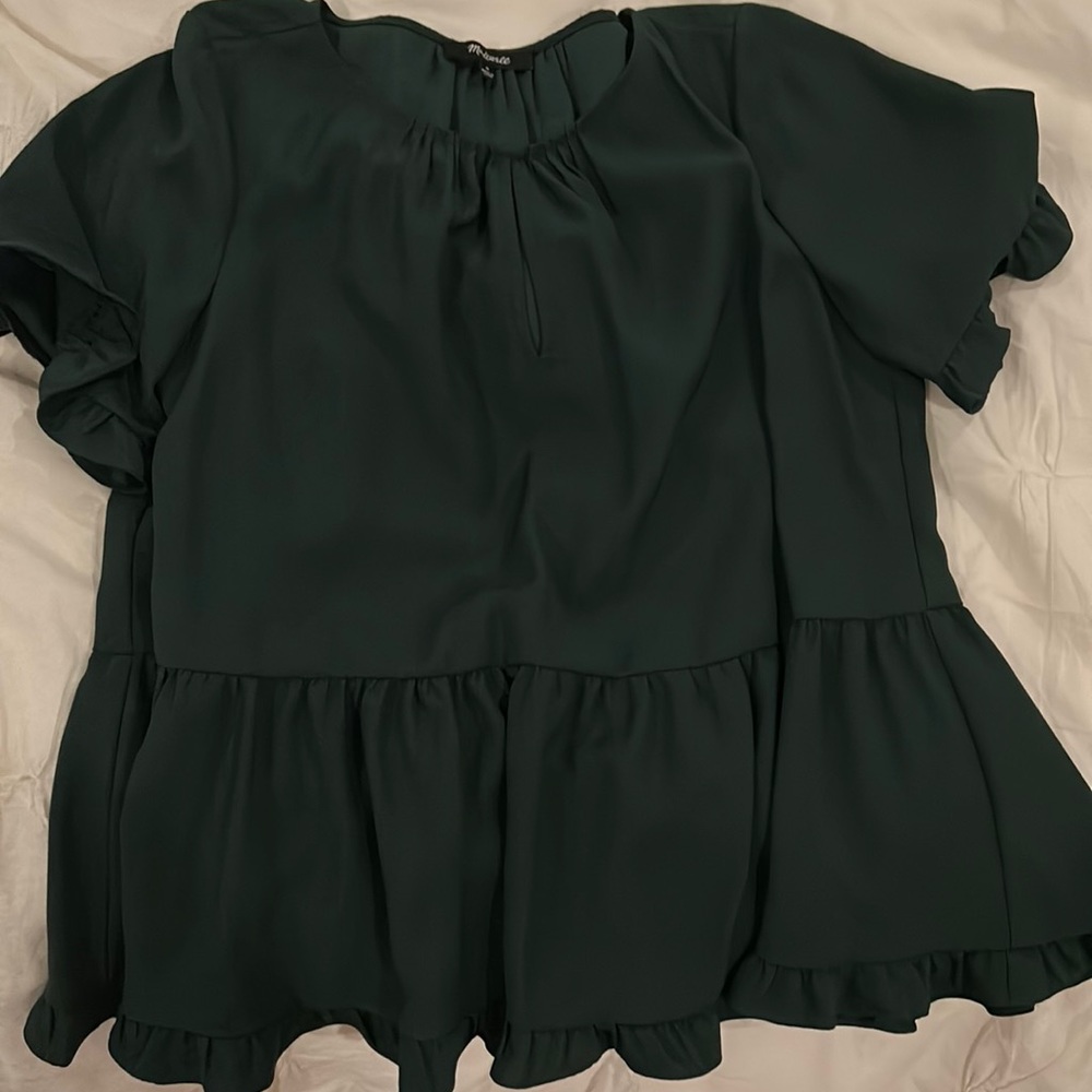 Madewell Forest Green Blouse Size M